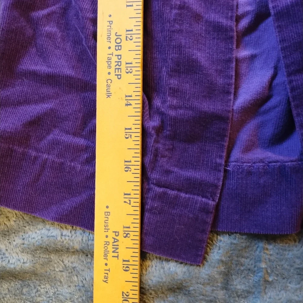 VTG Purple Corduroy Ruffle Sleeve Pinafore Jumper‎ Dress Pockets Kids 3T READ